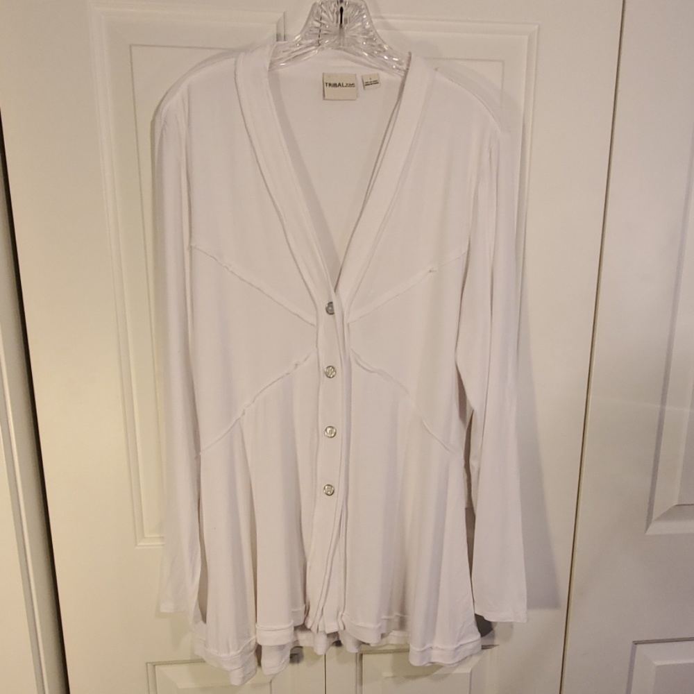 Tribal Jeans White Top Size L
